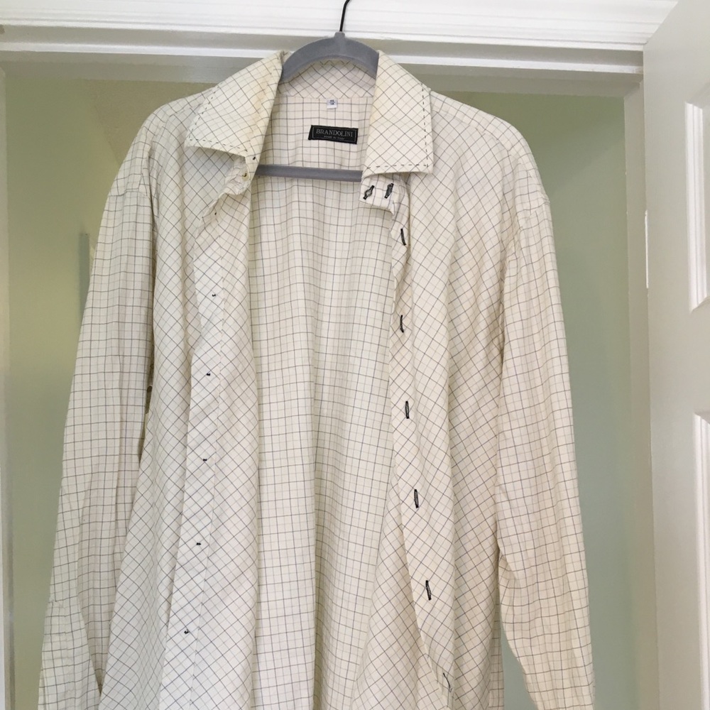 Cream Striped Italian made dress shirt
